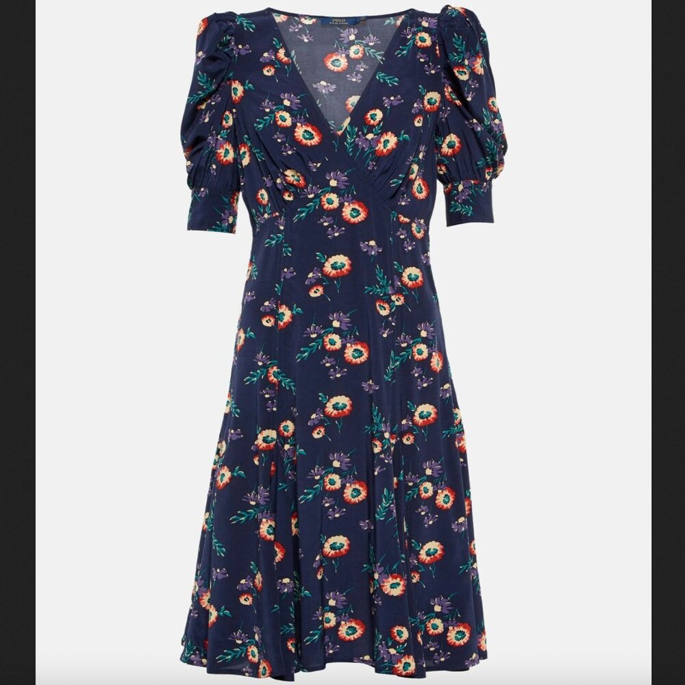 Polo Ralph Lauren Puff-sleeve Floral Midi Dress - NWOT
